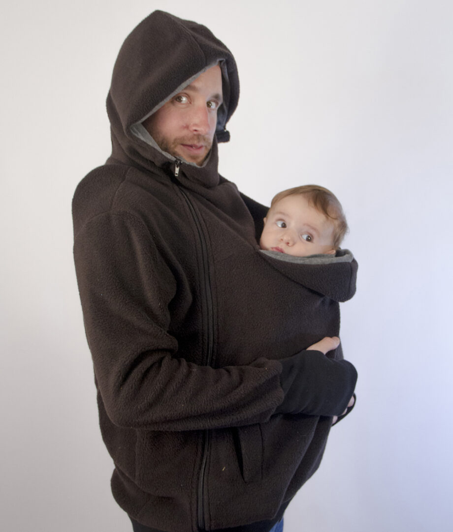 Abrigo porteo y embarazo – polar negro