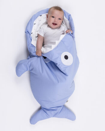 Saco tiburón azul celeste para bebés - Ballenas