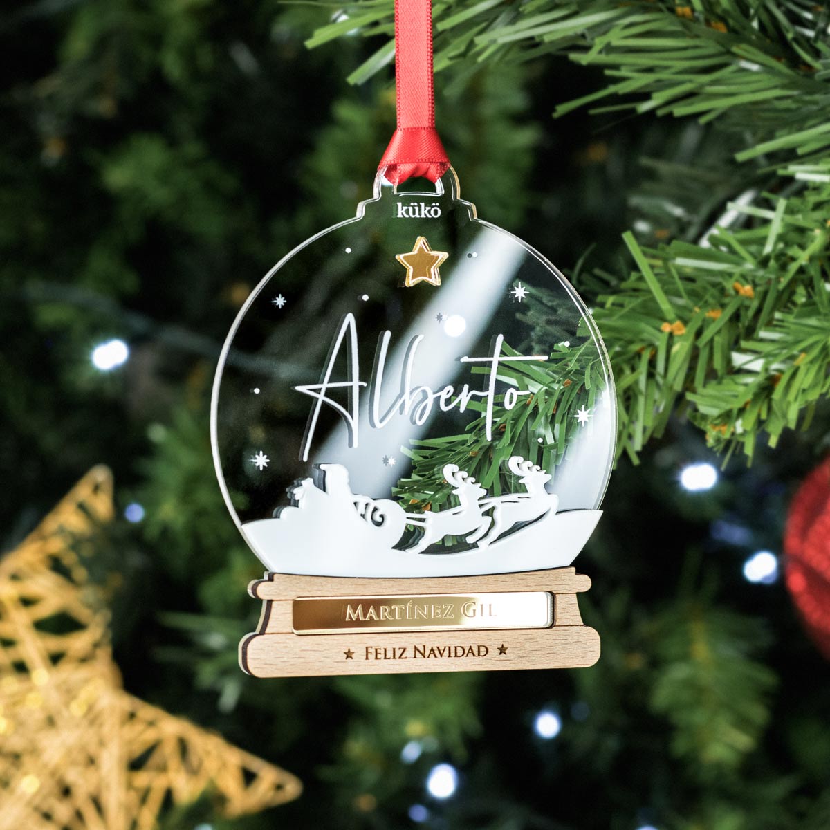 Bola de Nieve Navidad para la decoración del árbol, la mesa, los regalos...