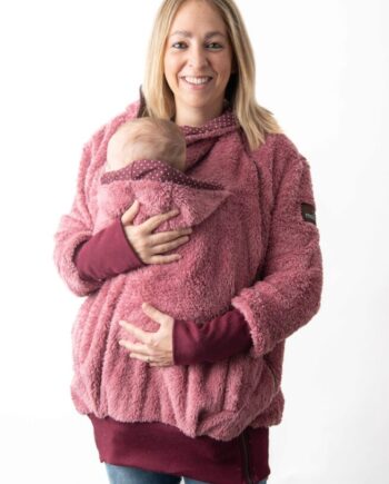 Abrigo porteo, embarazo y estándar rosa + insertable