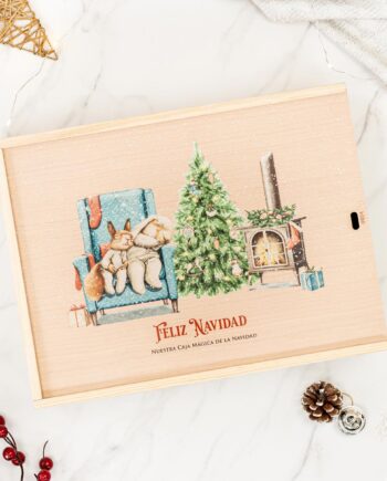 Caja de Navidad CONEJITO ESQUIROL en madera